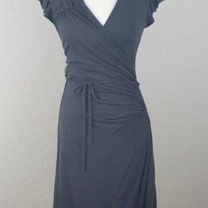 Anthropologie Bailey 44 Charcoal Gray Wrap Dress Size S